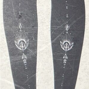 Zohara Tights - Art on Tights - One Size - Black/Silver Artwork - NWT